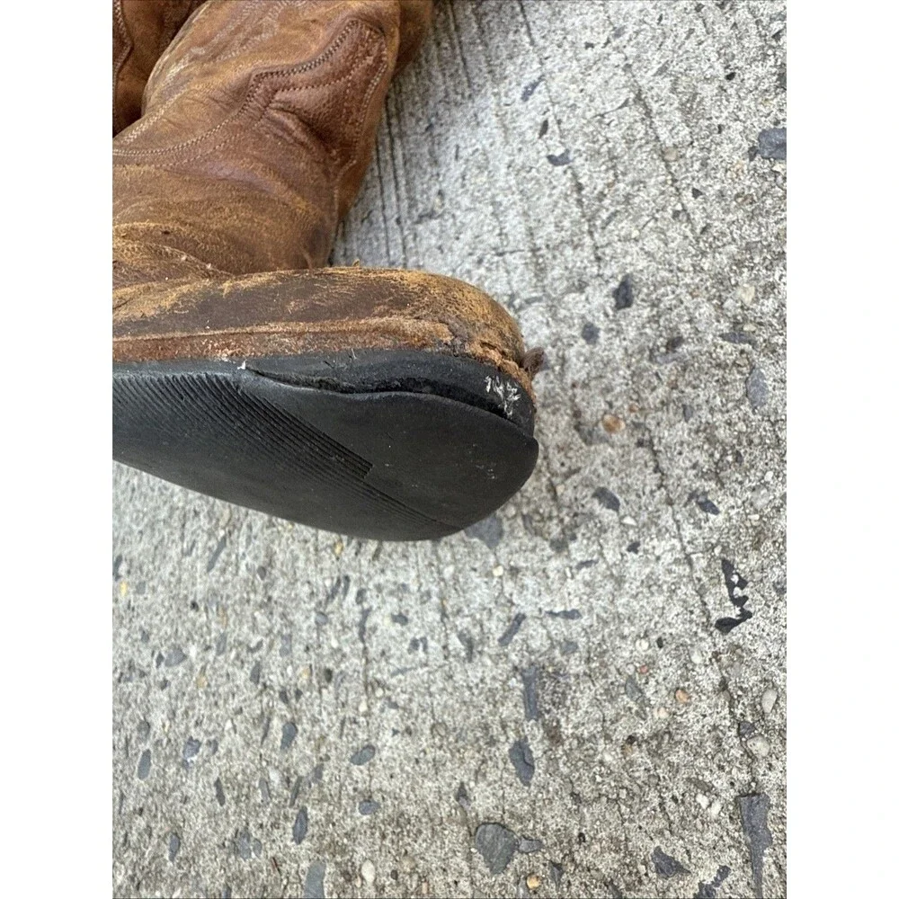 VTG Lucchese 1883 L000324 Patina Distressed Cowboy Ranch Work Bunk Boot 7.5 2E